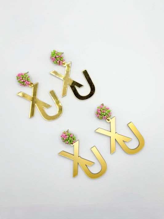 XU/XULA Earrings - Pink & Green